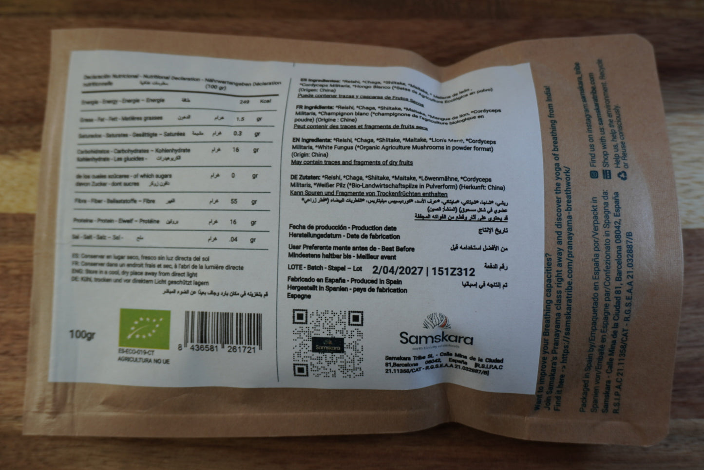 COMPLEJO DE HONGOS BIO | ORGANIC MUSHROOM COMPLEX BLEND